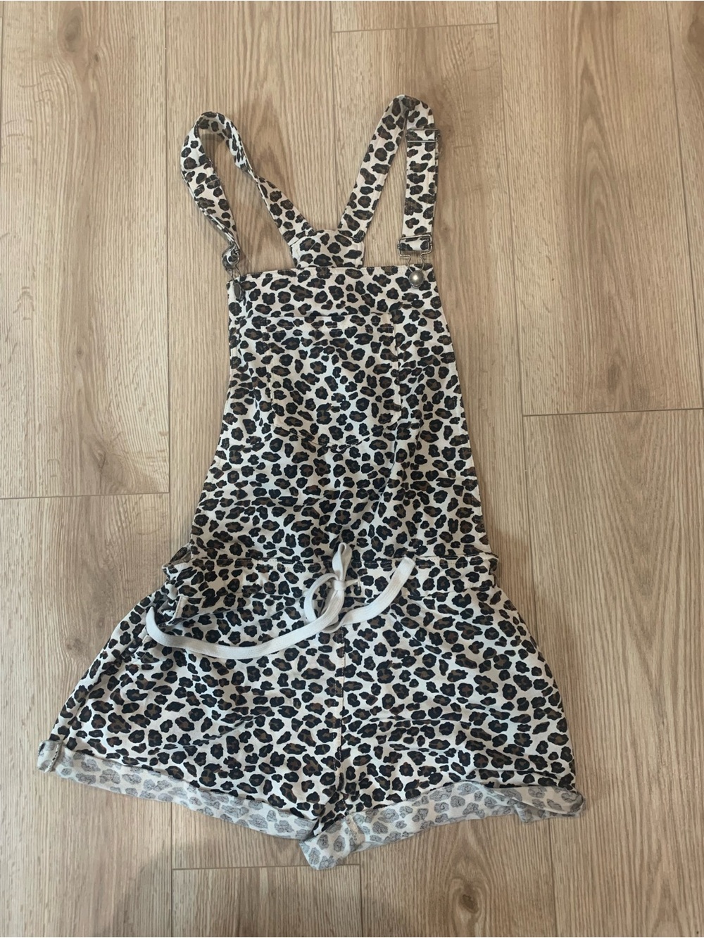 White Crow Leopard Print Shortalls